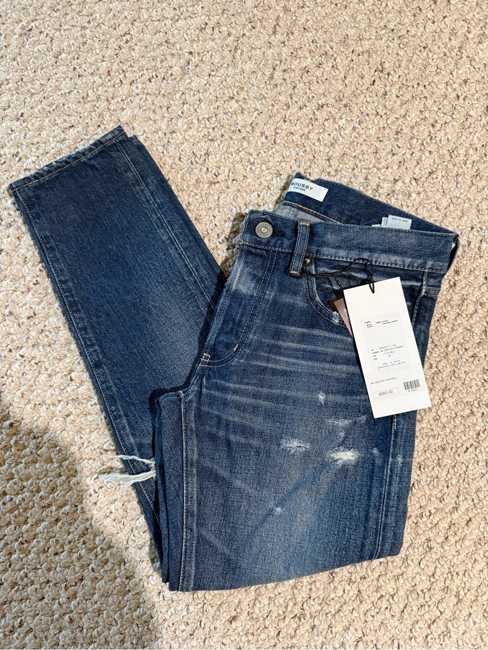Moussy Dark Blue Distressed Skinny Jeans